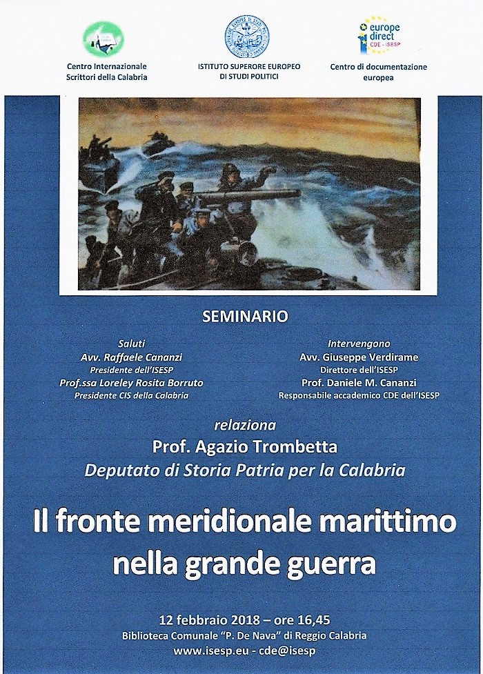 Foto manifesto   Il fronte meridionale marittimo nella grande guerra 12 febbraio 2018