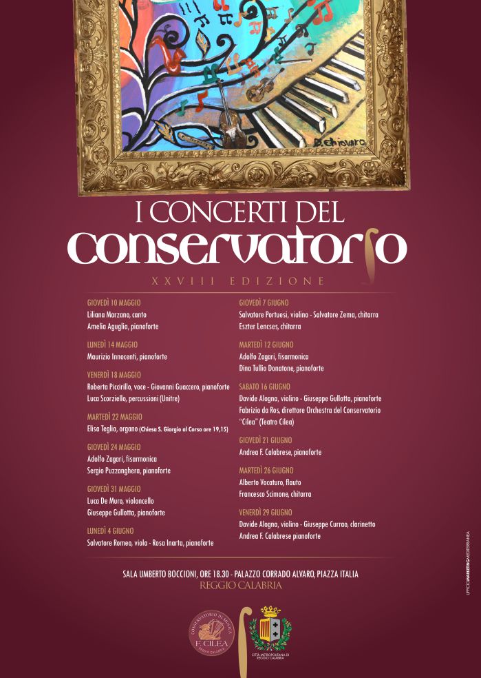 locandina 28a stagione concertistica conservatorio RC 2018