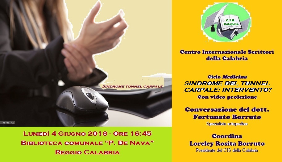 Foto manifesto Sindrome del Tunnel carpale