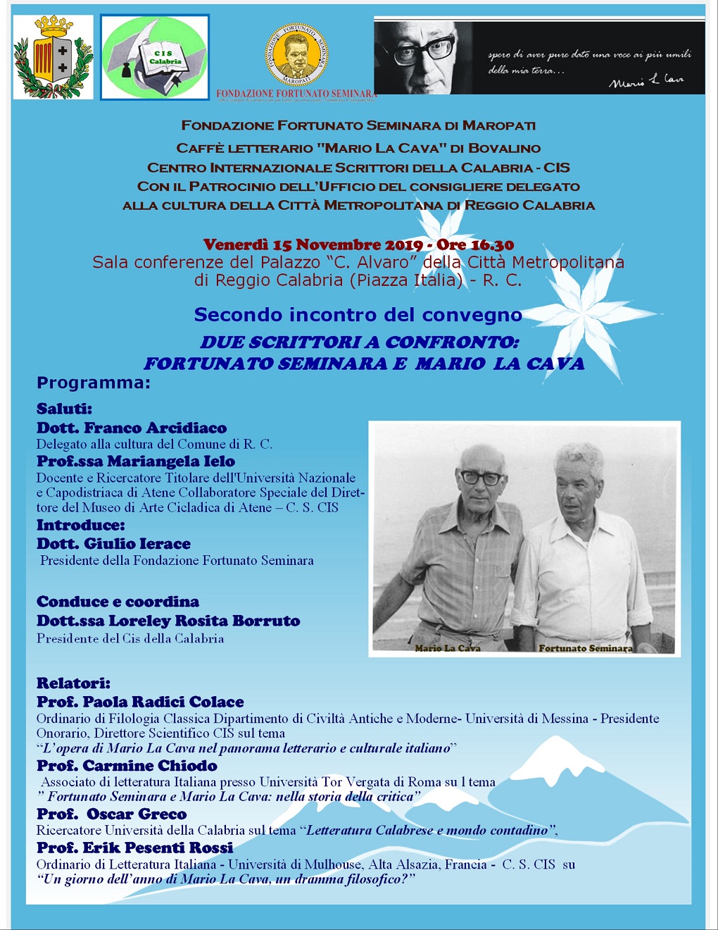 Foto manifesto   Due scrittori a confronto