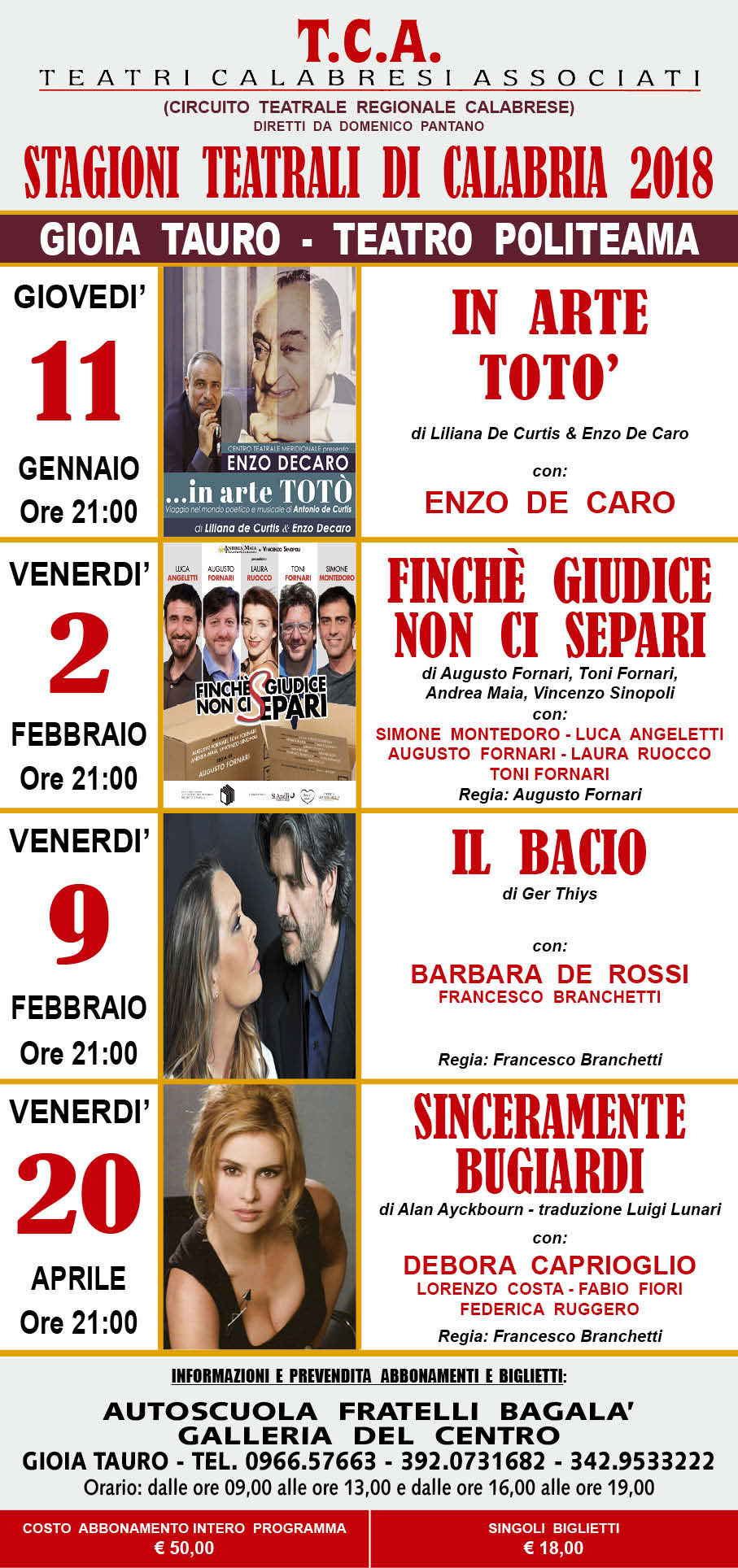 GIOIA TAURO STAGIONE TEATRALE 2018