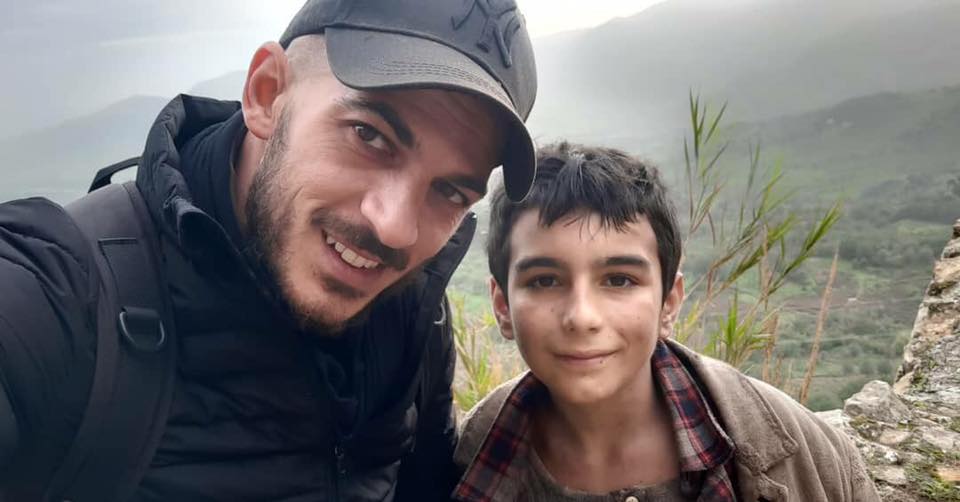 Lele Nucera con Francesco Grillo sul set del film  Via dallAspromonte 