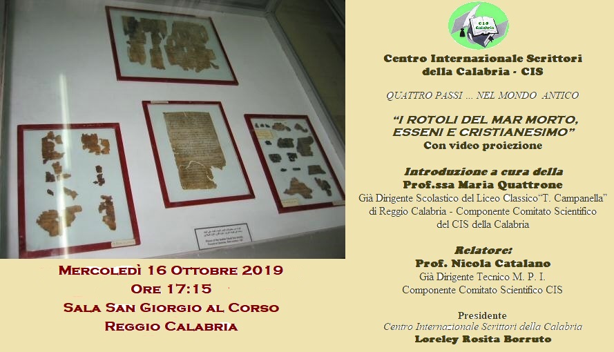 Foto manifesto   I rotoli del Mar Morto Esseni e Cristianesimo