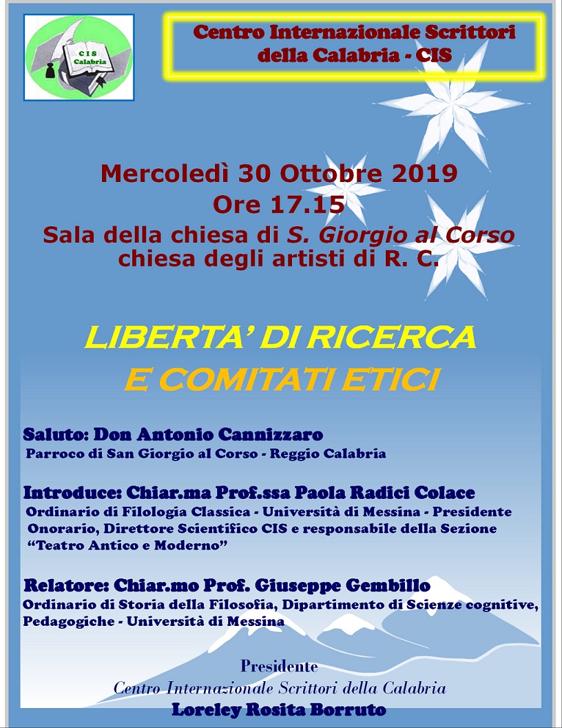 Foto manifesto   LibertÃ di ricerca e comitati etici   30 ottobre 2019